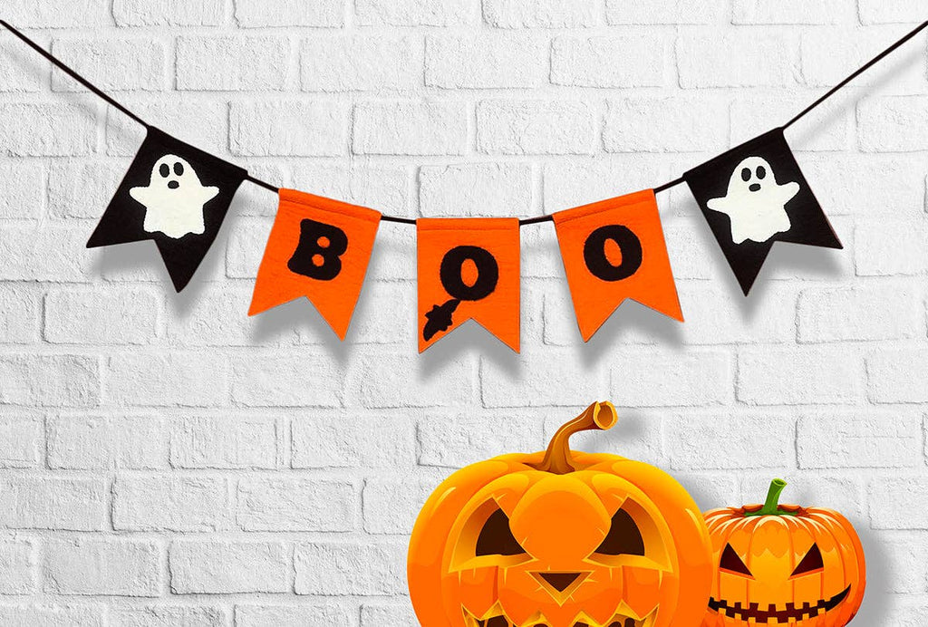 Halloween Boo Banner with Ghost