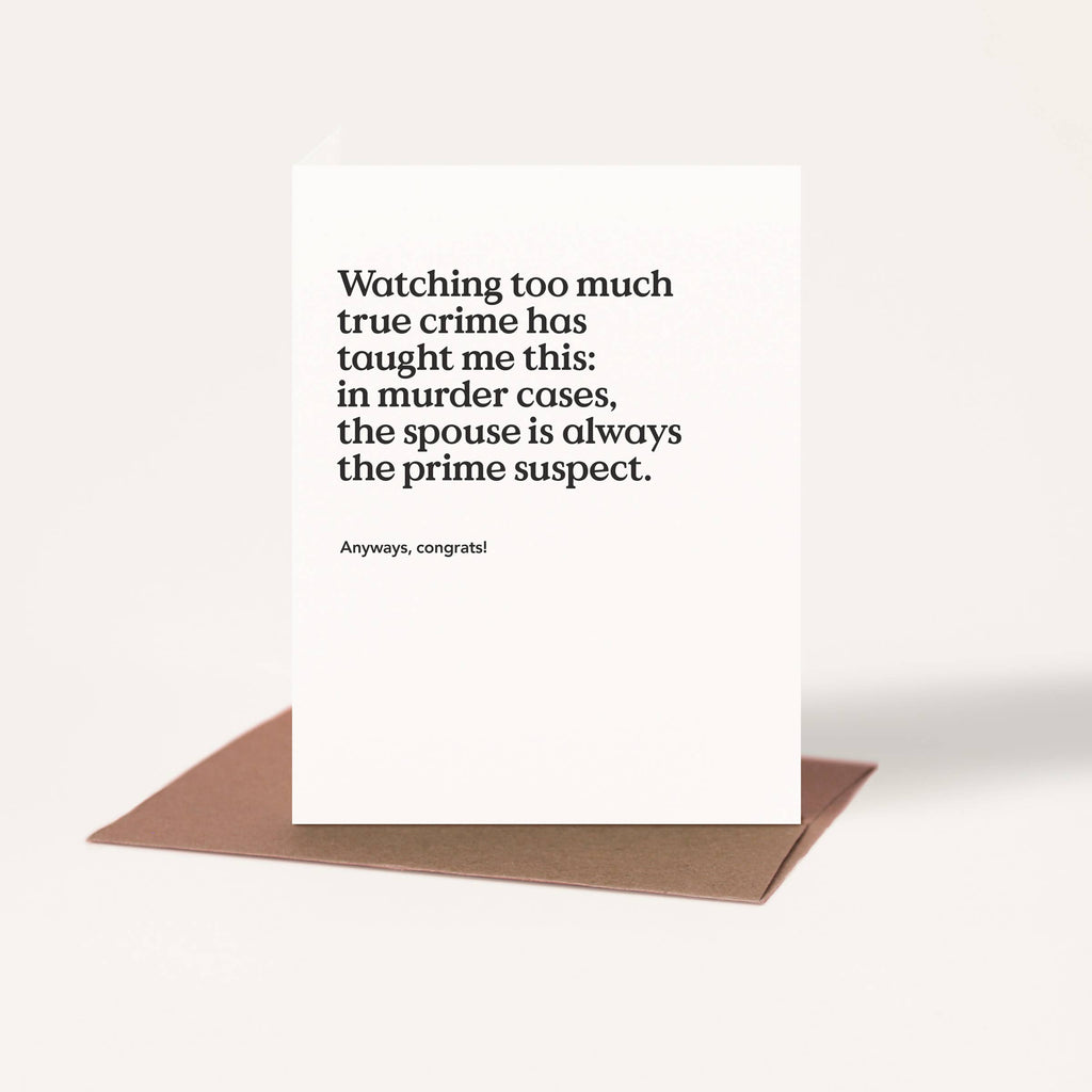 True Crime Wedding Card