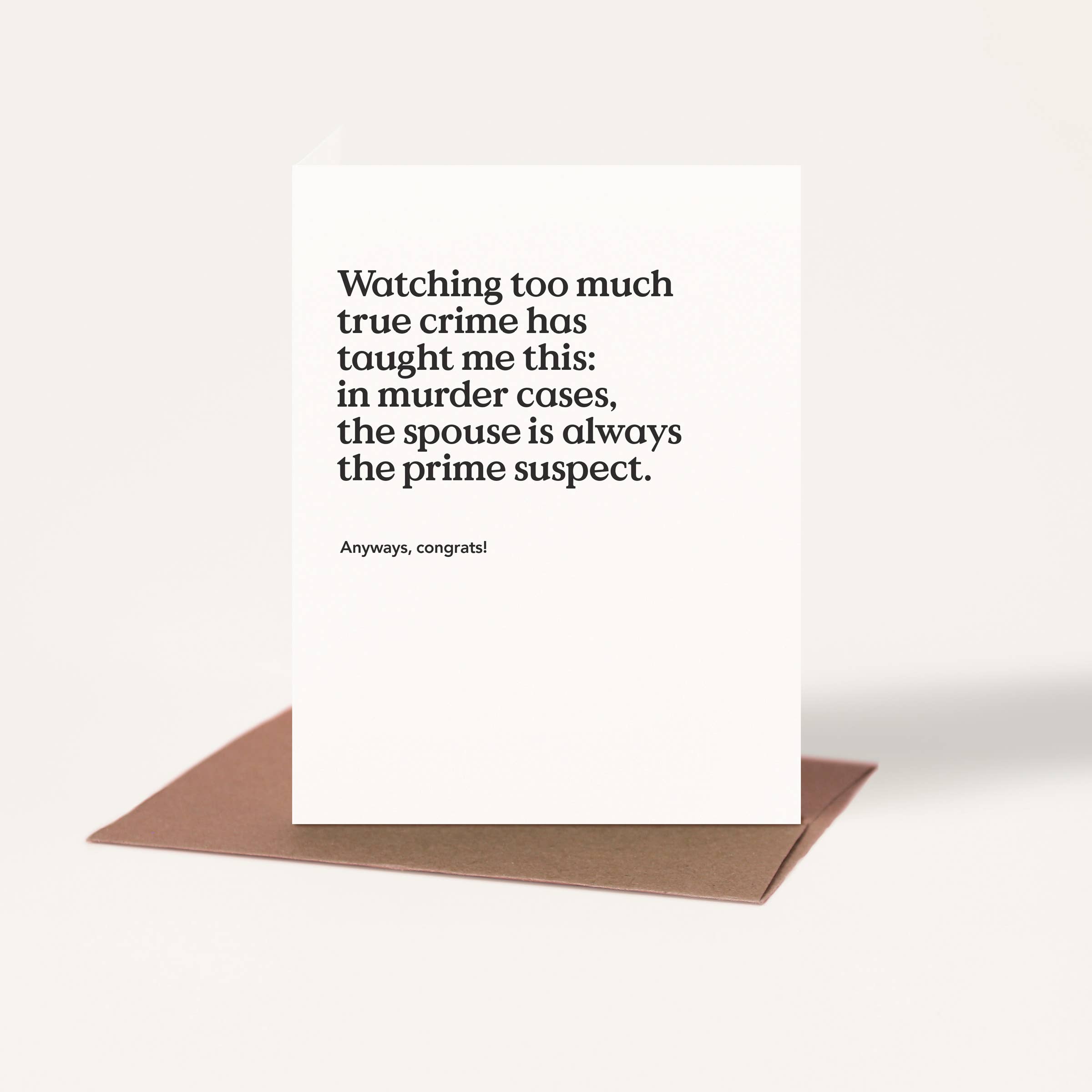 True Crime Wedding Card
