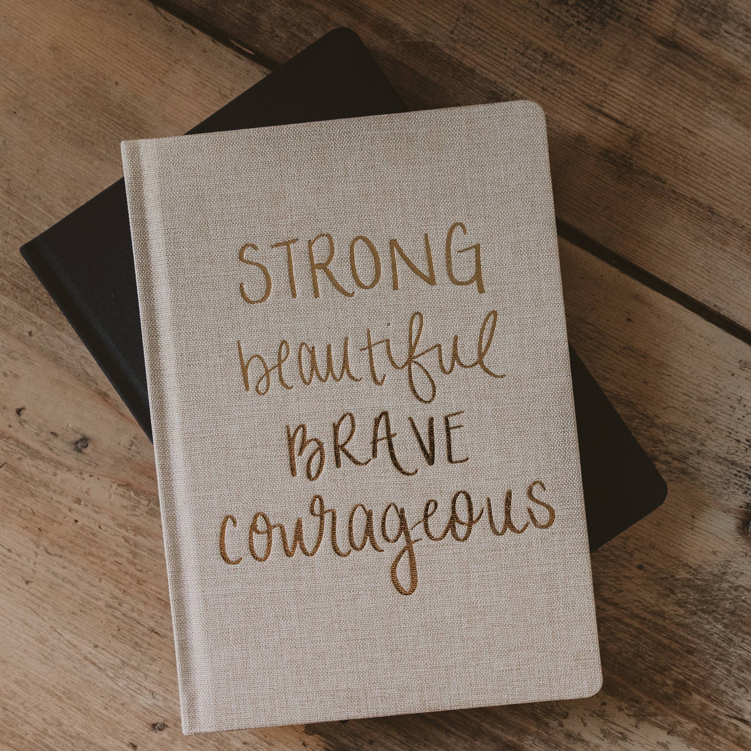 Strong Beautiful Brave Courageous - Fabric Journal
