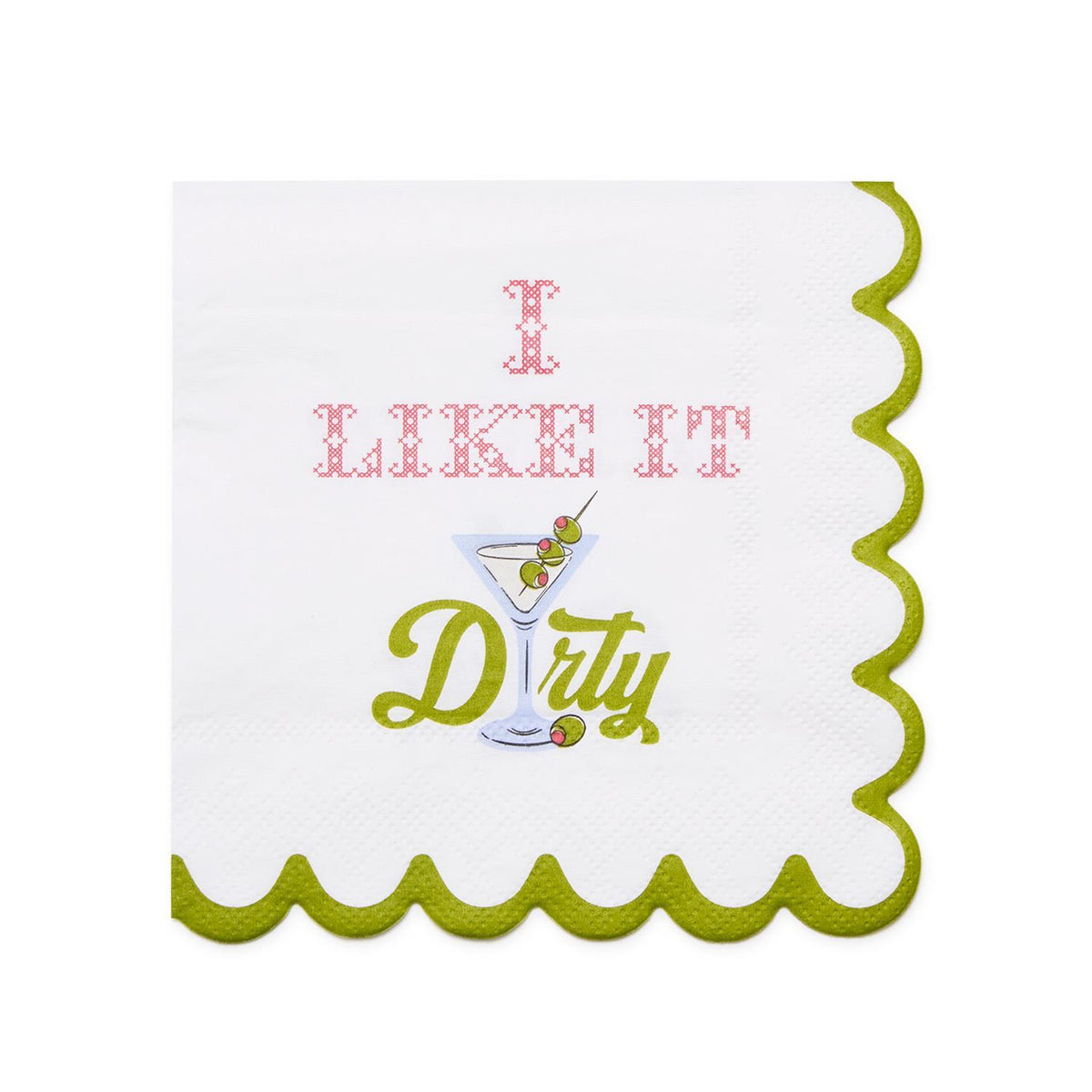 I Like it Dirty Martini and Olive Cocktail Napkin