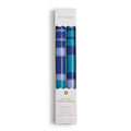 Blue Striped Tape Candles, Set of 2