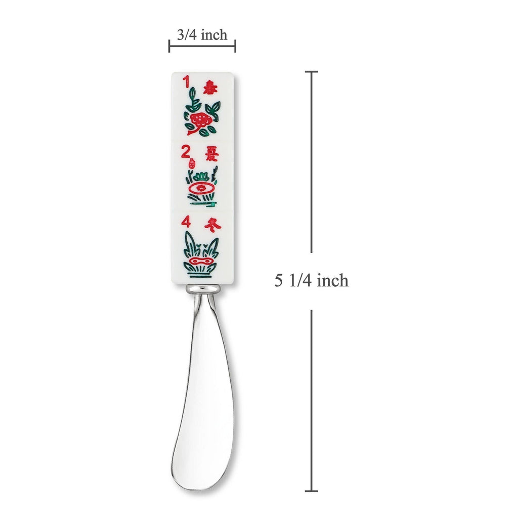 Flowers 2-Piece Mahjong Zinc Cheese Spreader