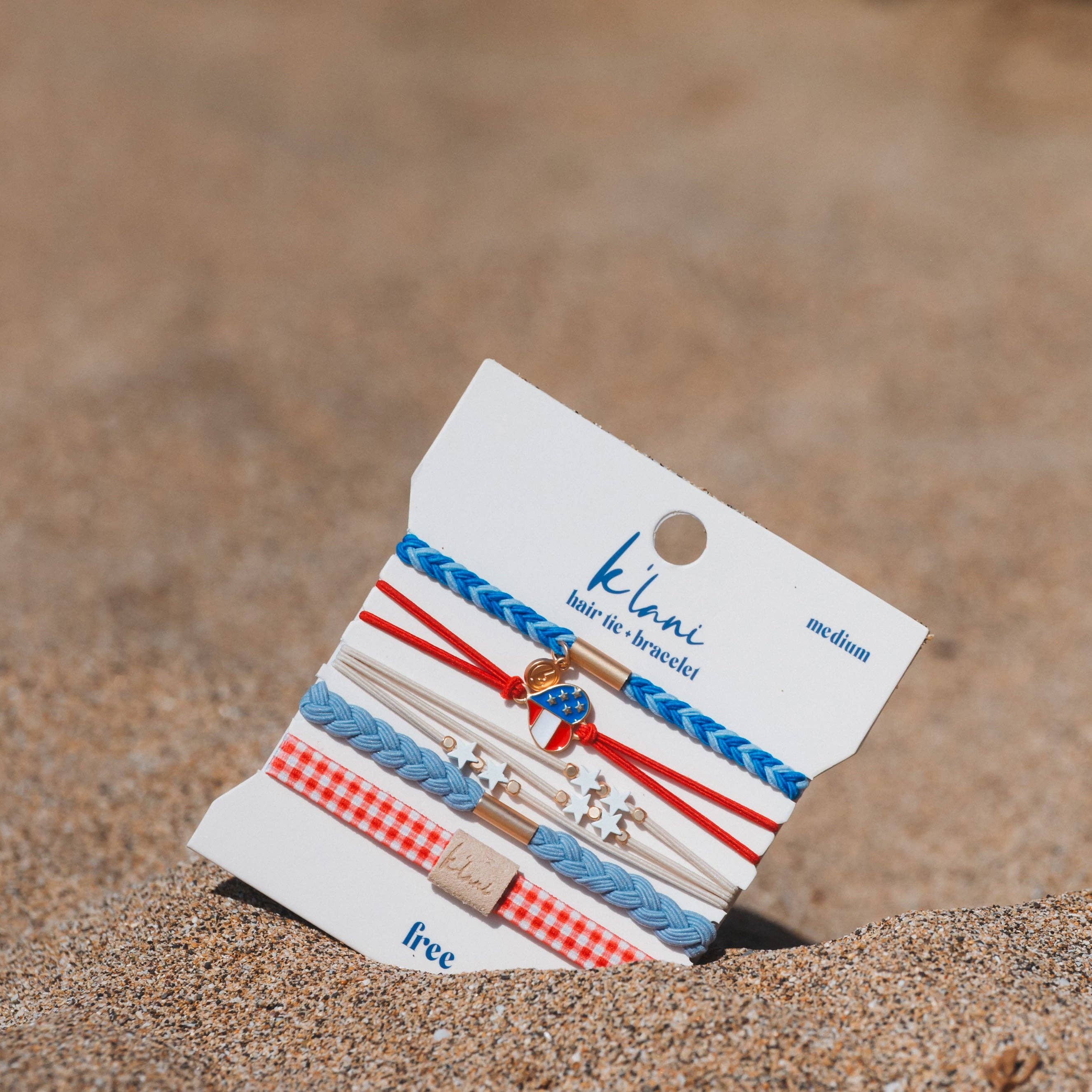 "Free" Patriotic Hair Tie Bracelets-K'lani hair tie bracelets