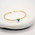 Baizaar - Brass Turquoise Triangle Bracelet