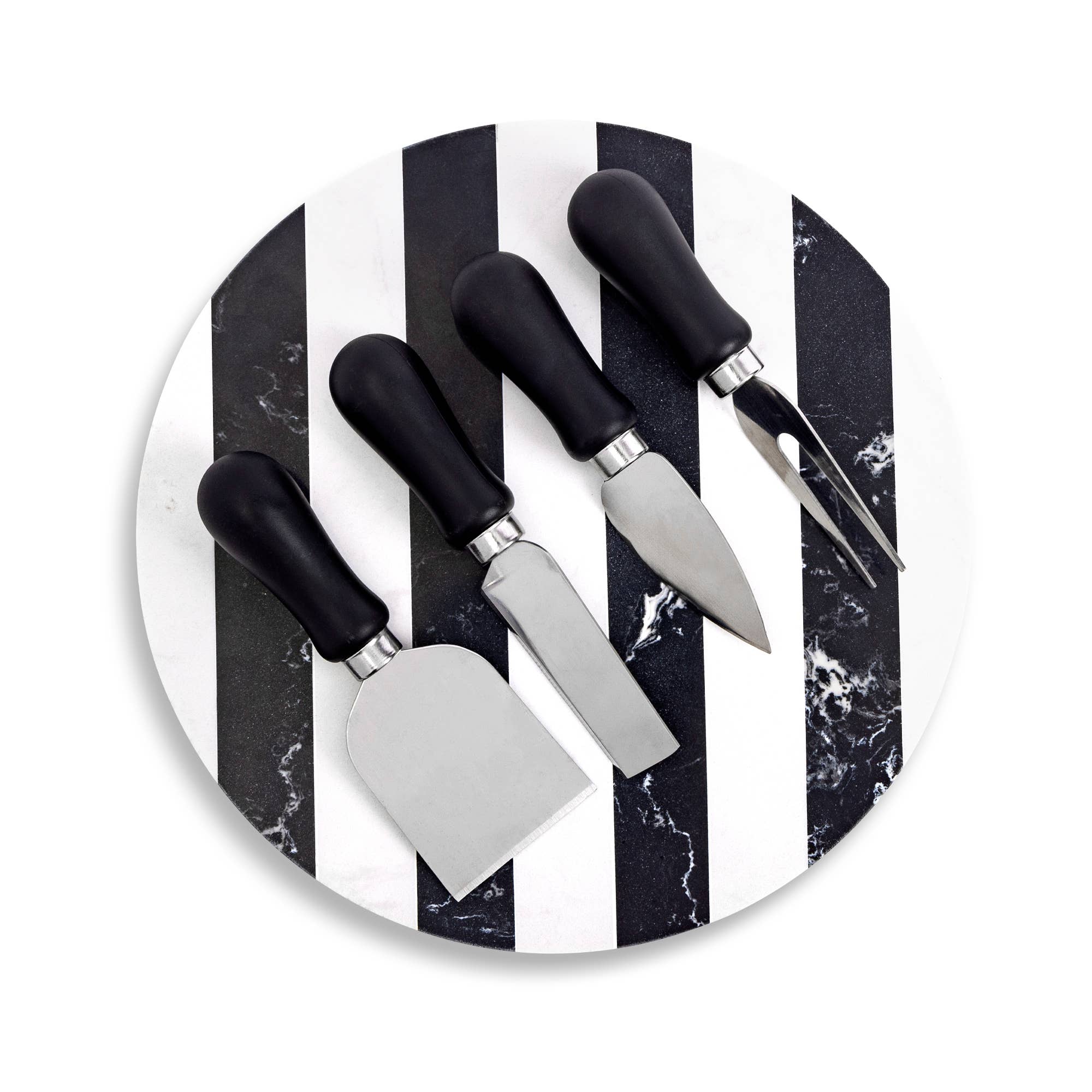 Marble Cheese Set - Black/White