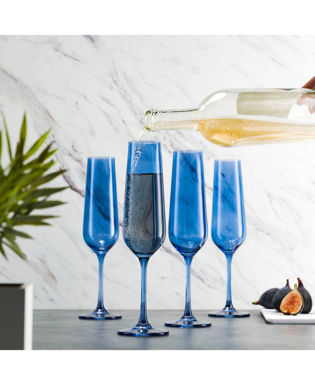 Blue Champagne Flute