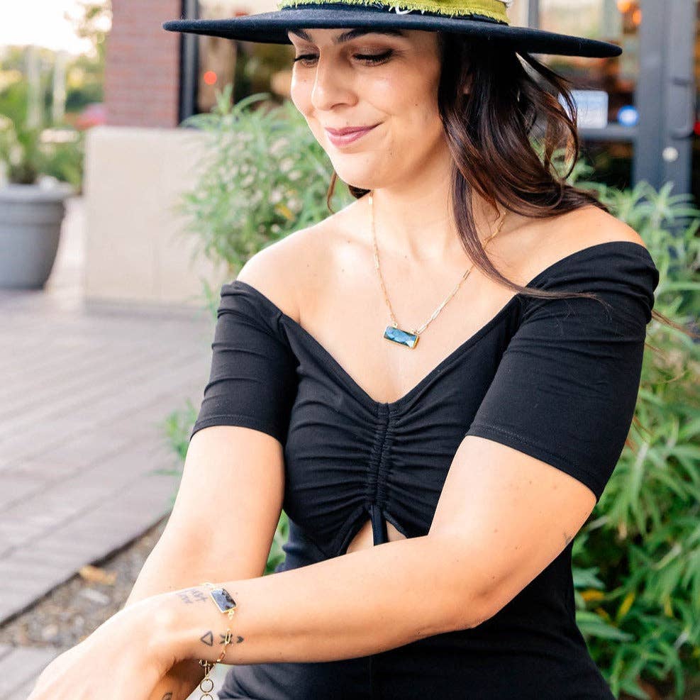 Ariana : Labradorite Rectangle Bracelet