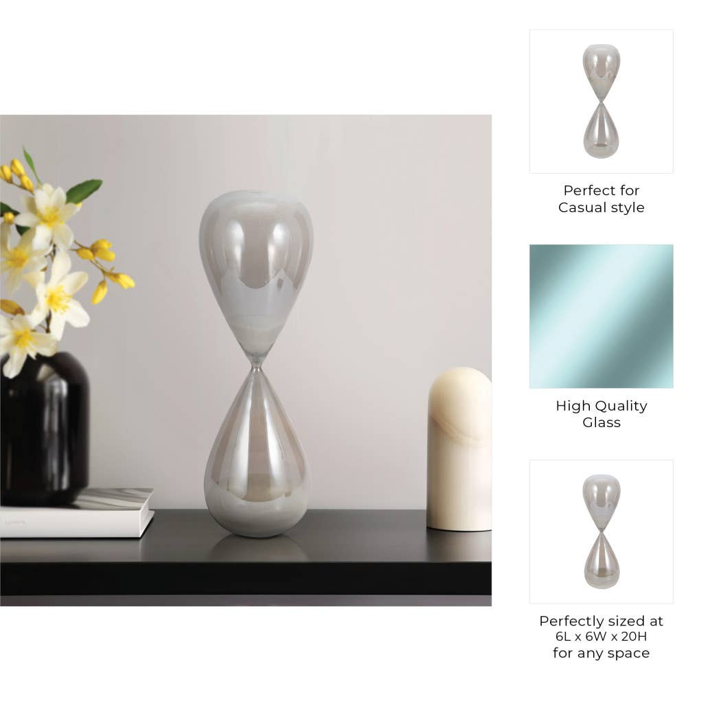 Large Teardrop Silhouette Hourglass - Grey, 20 in.