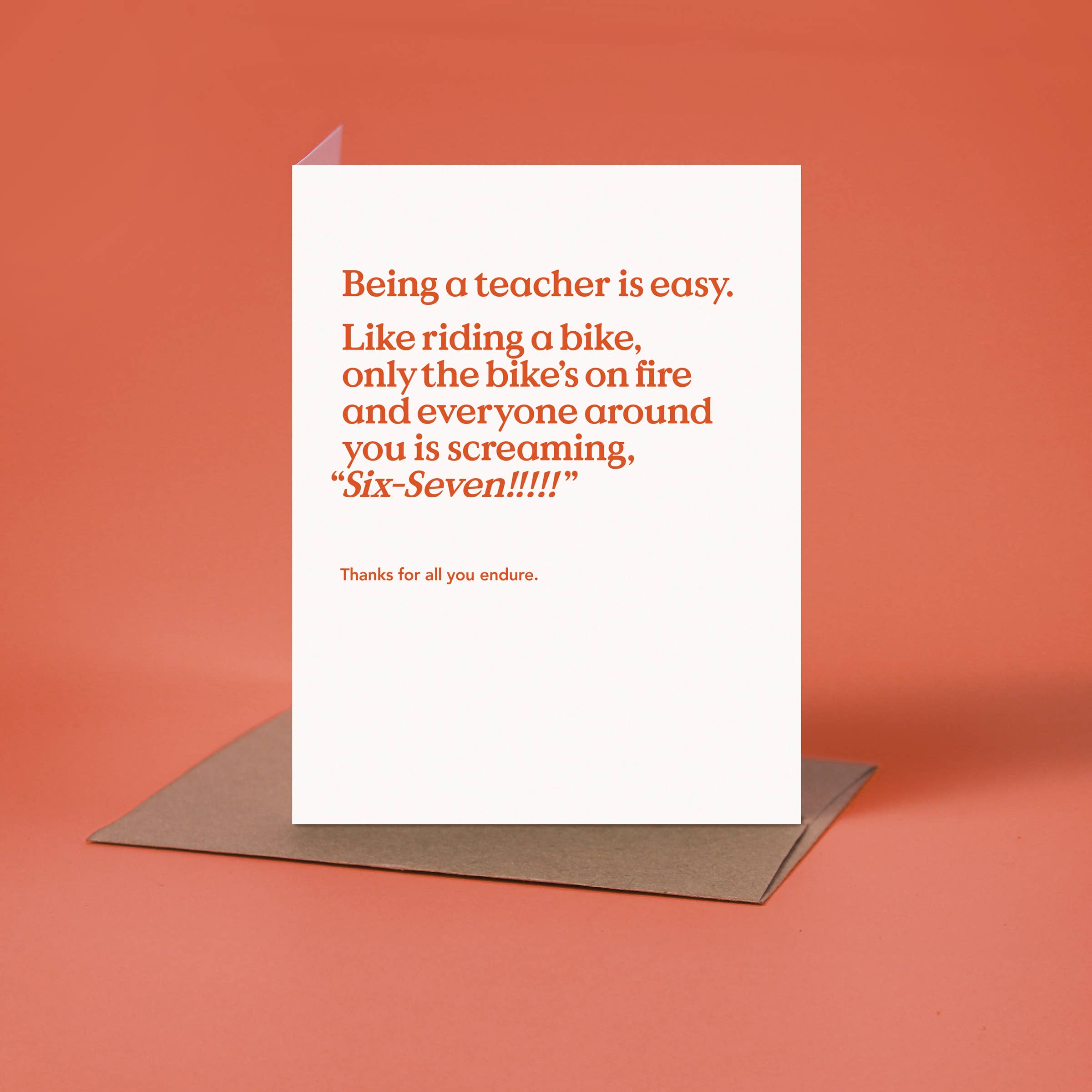 Riding A Bike 6-7 Teacher Thank You Card
