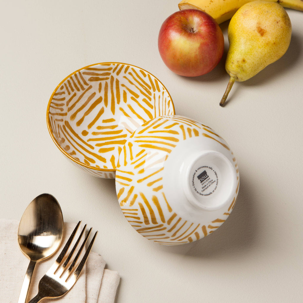 4" Yellow Lines Bowl
