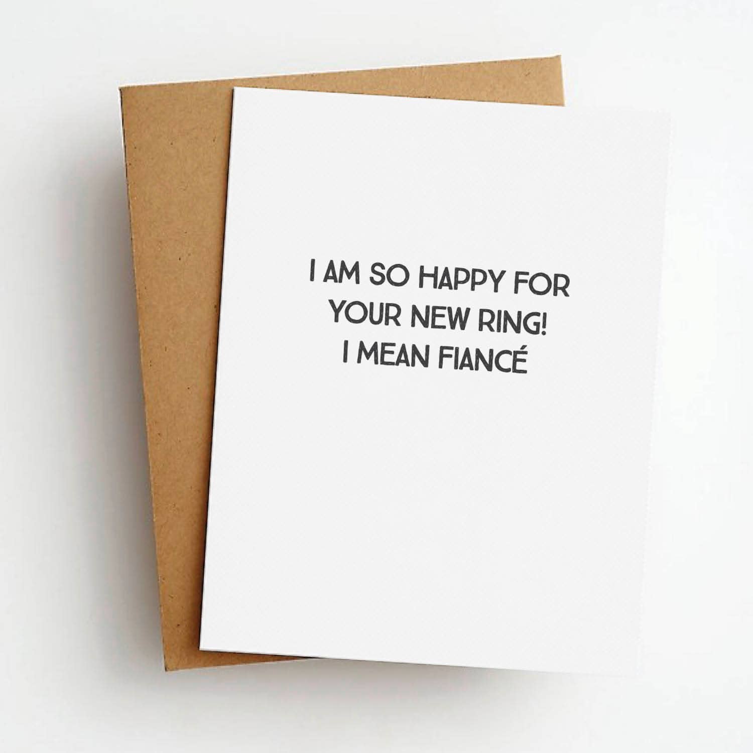 Happy For New Ring Engagement Greeting Card