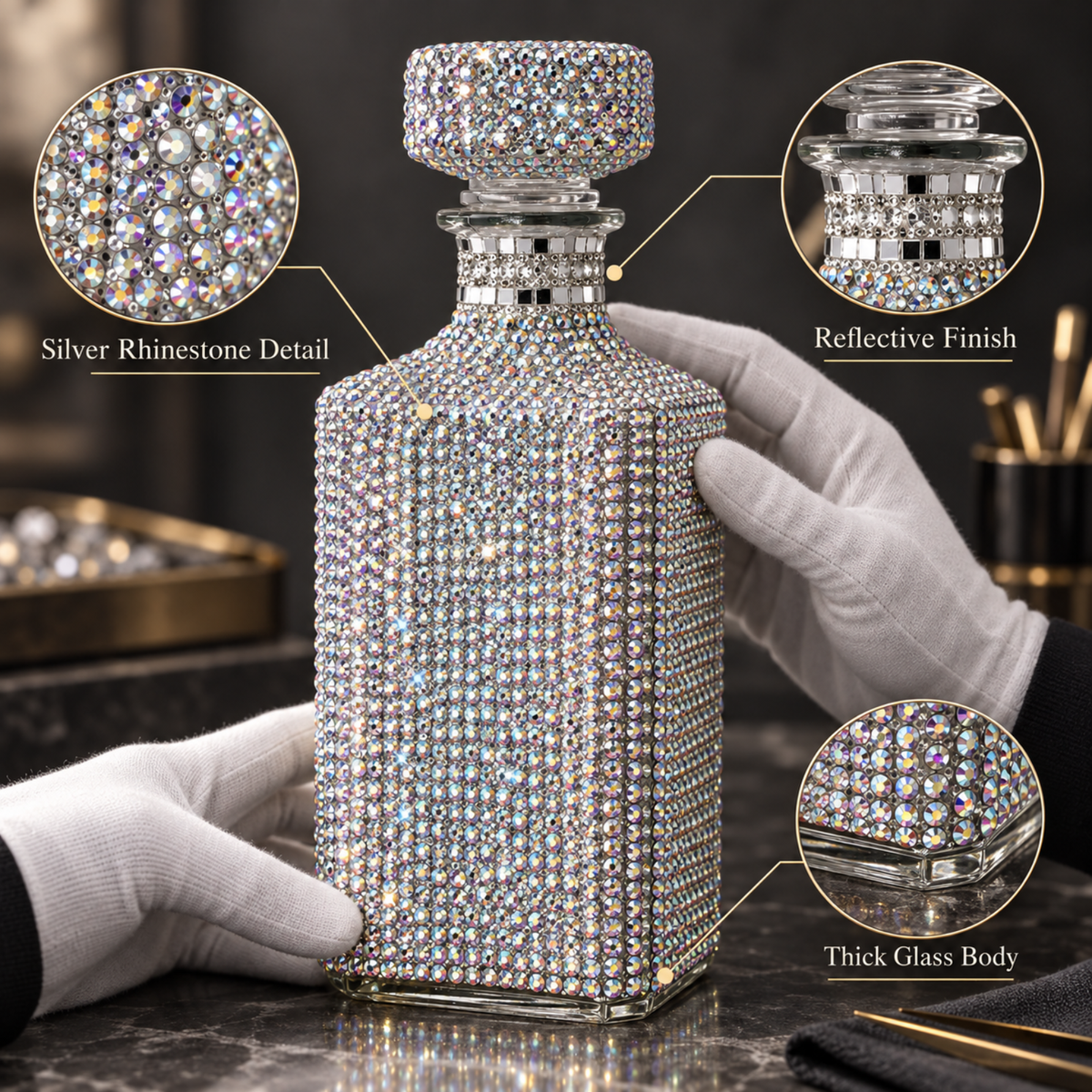 Unique Diamond Rhinestone Decanter