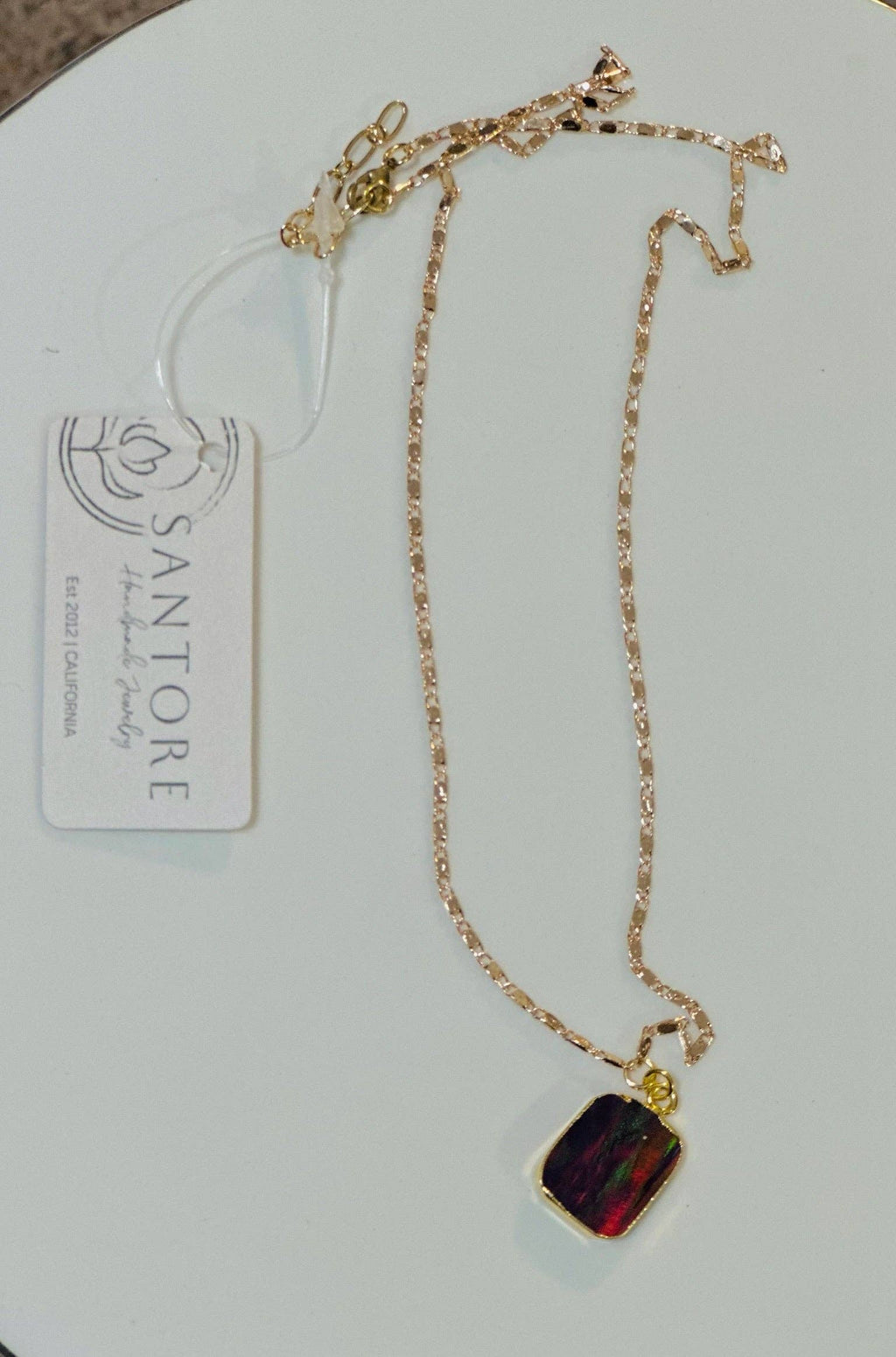 Lumen Opal Slice Necklace