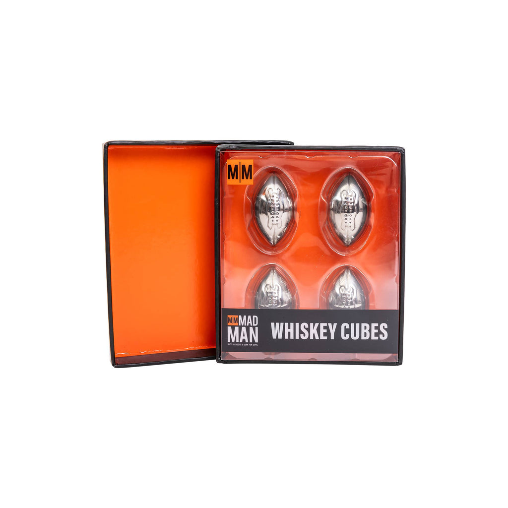 Whiskey Cubes - Football | 4-Piece Stainless Chilling Stones