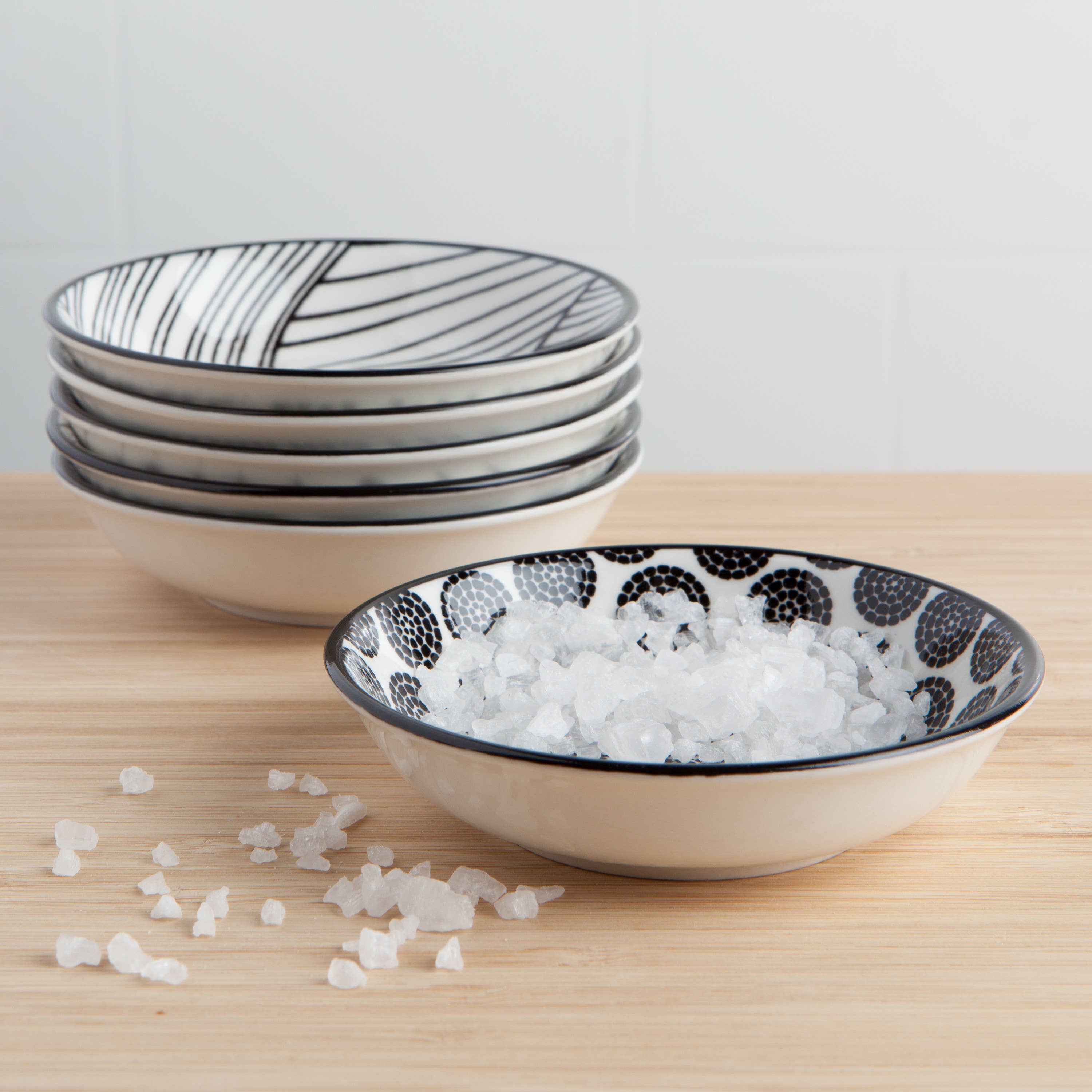 Bits and Dots Black and White Pinch Bowls