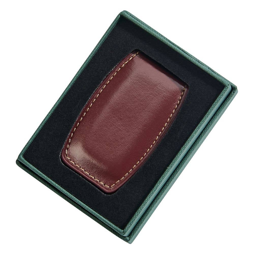 Brown Leather Money Clip - Gift for Him