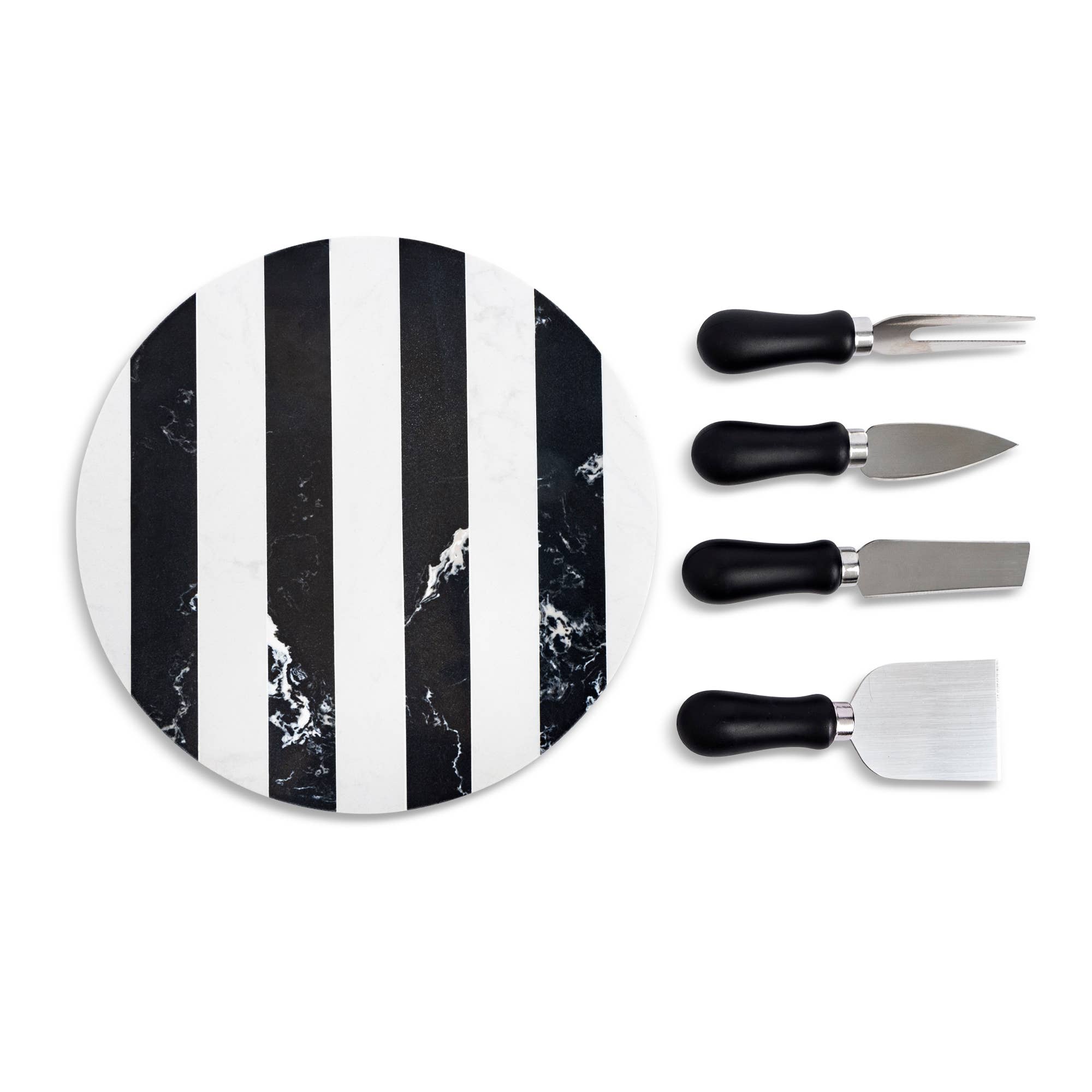 Marble Cheese Set - Black/White