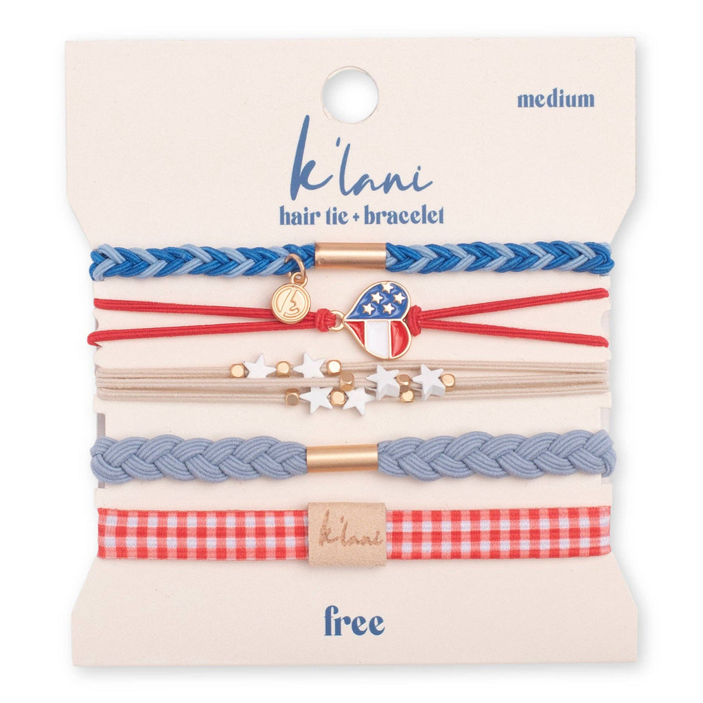 "Free" Patriotic Hair Tie Bracelets-K'lani hair tie bracelets