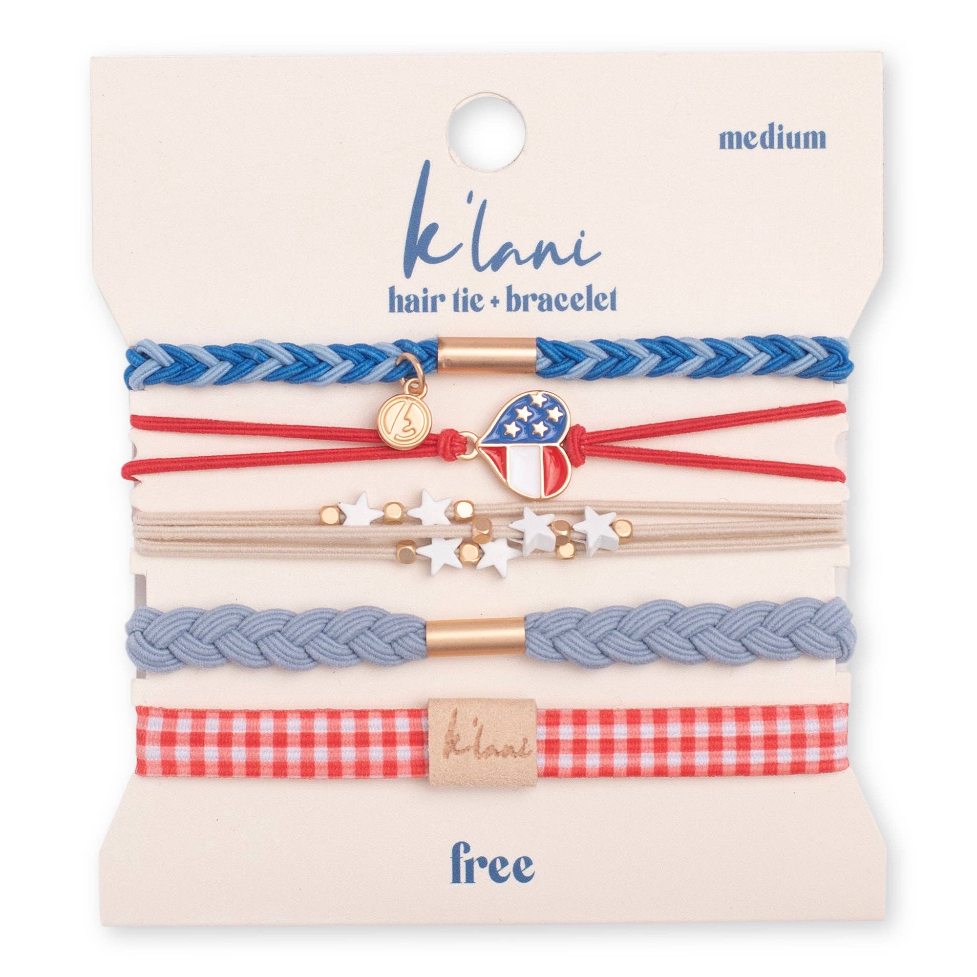 "Free" Patriotic Hair Tie Bracelets-K'lani hair tie bracelets