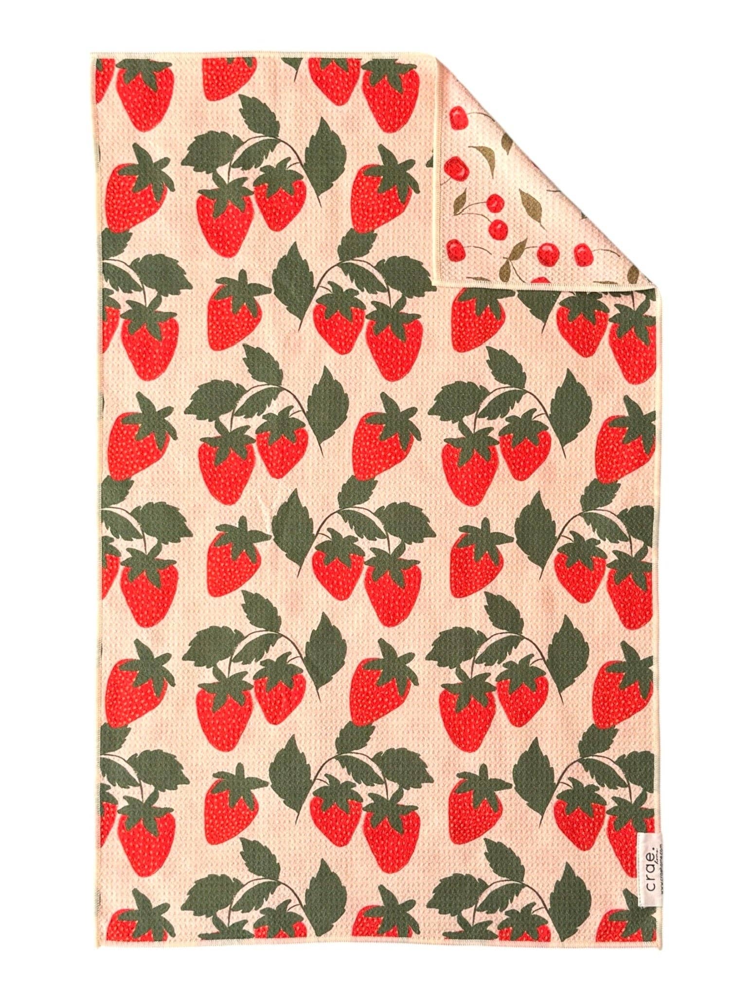 Berries & Cherries: Reversible Hand Towel -Crae.Home -