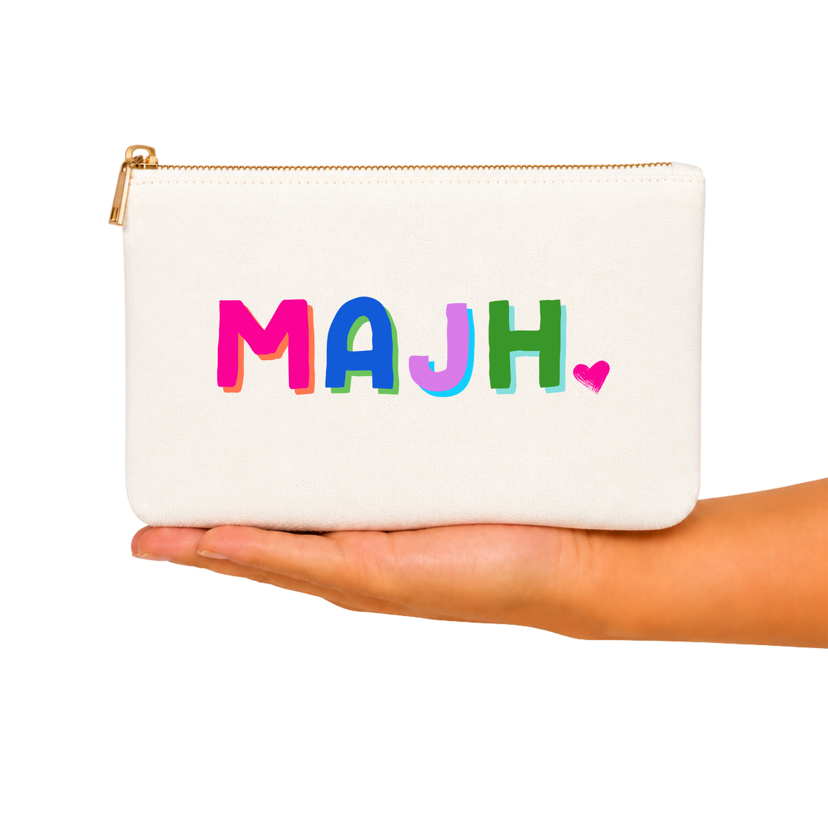Mahjong Canvas Bag w/ tile zipper