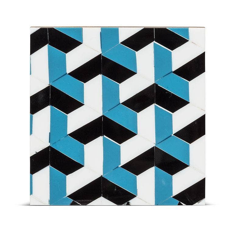 Set of 4 Mosaic Coasters-Blue