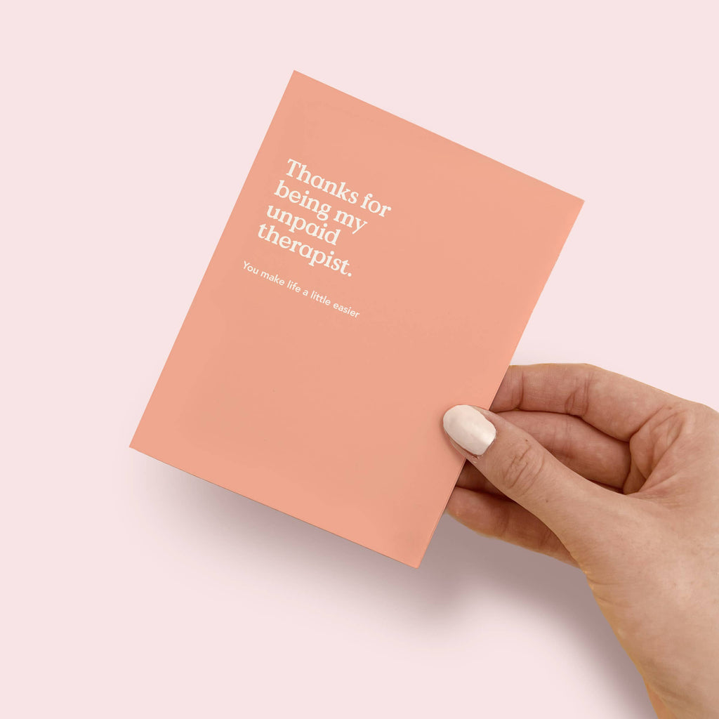 Unpaid Therapist Thank You Card