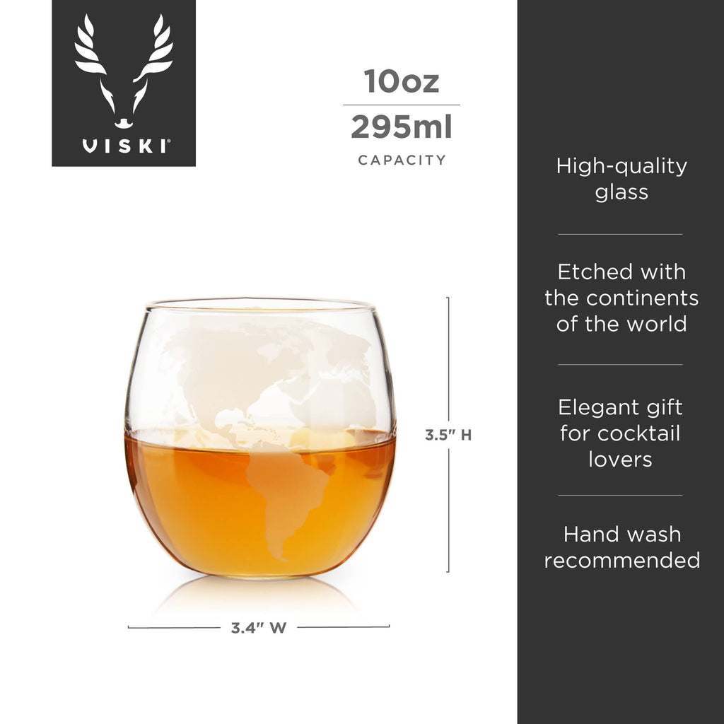 Globe Themed Whiskey Tumblers
