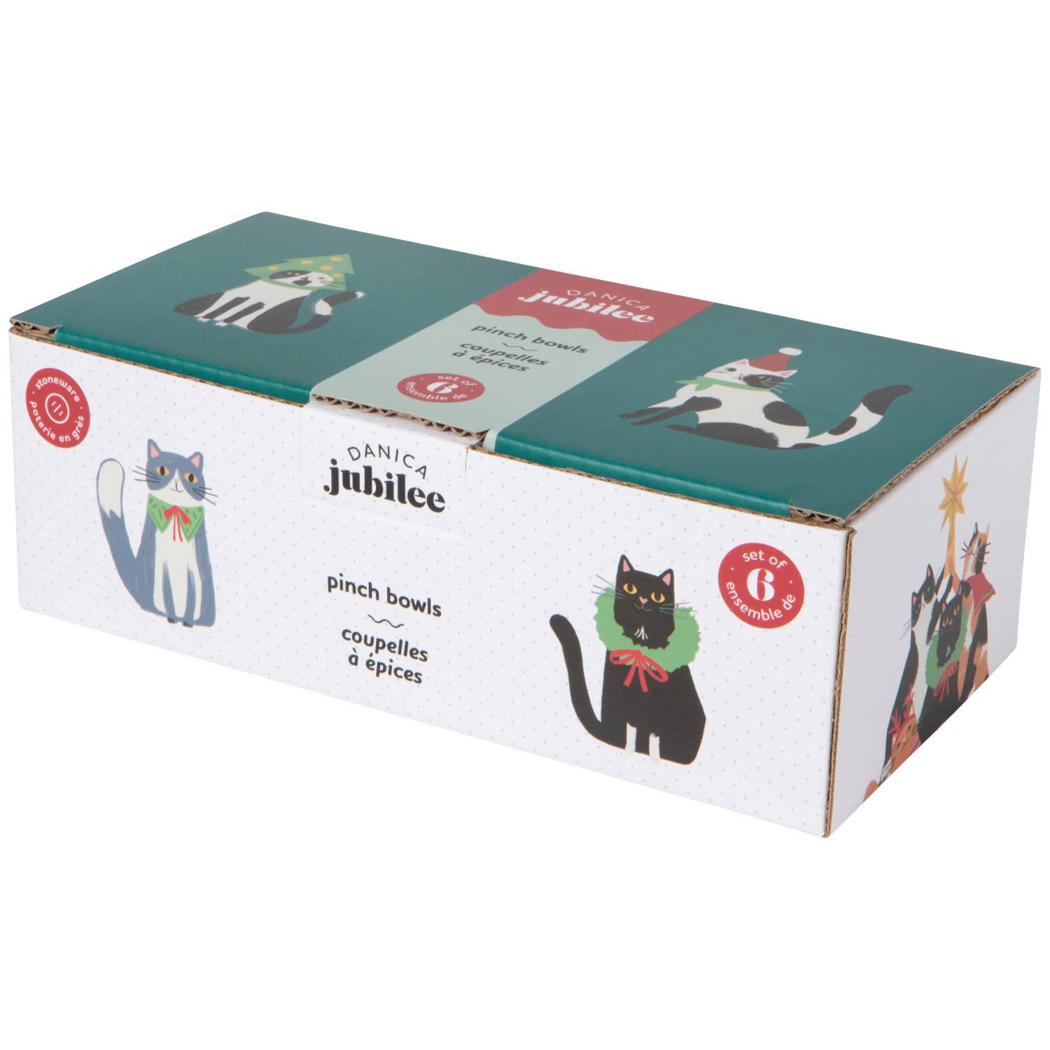 Danica Jubilee - Kitty Carol Christmas Pinch Bowls Set of 6