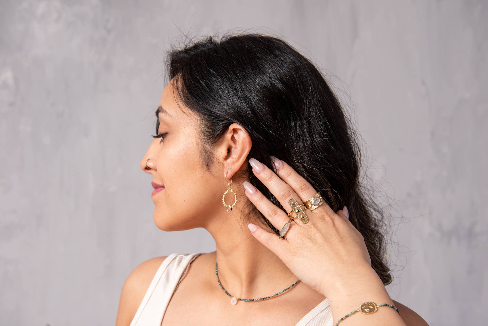 Baizaar - Moonstone Ripple Ring