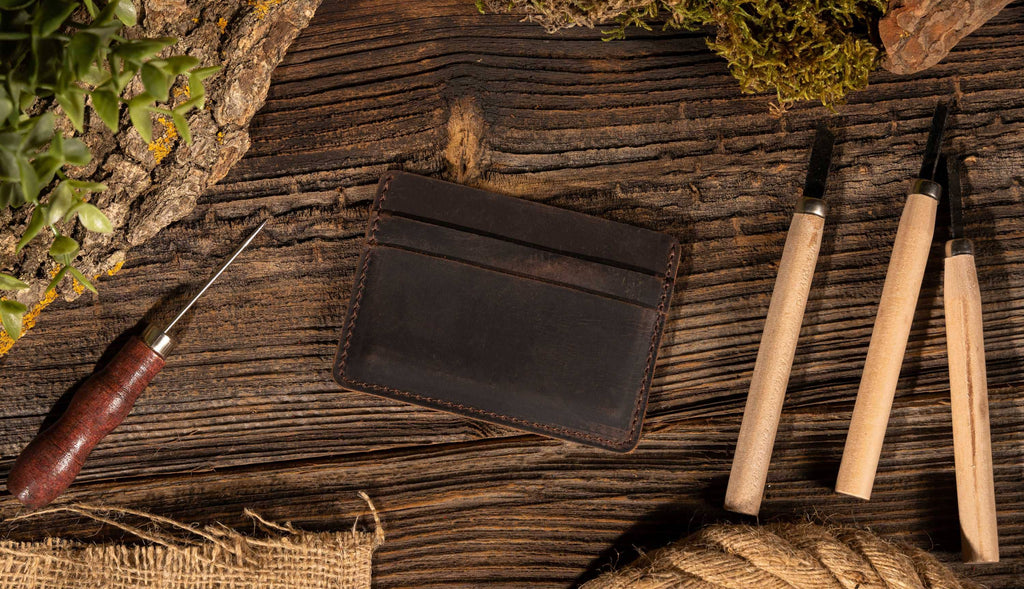 Leather Card Holder Wallet, Handmade Wallet for Men