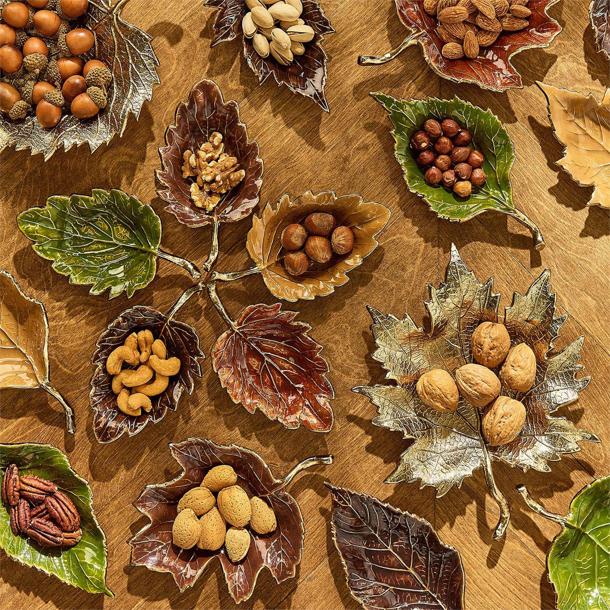 Autumn Enameled Leaf Tray