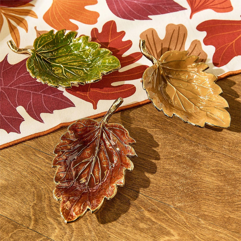 Autumn Enameled Leaf Tray