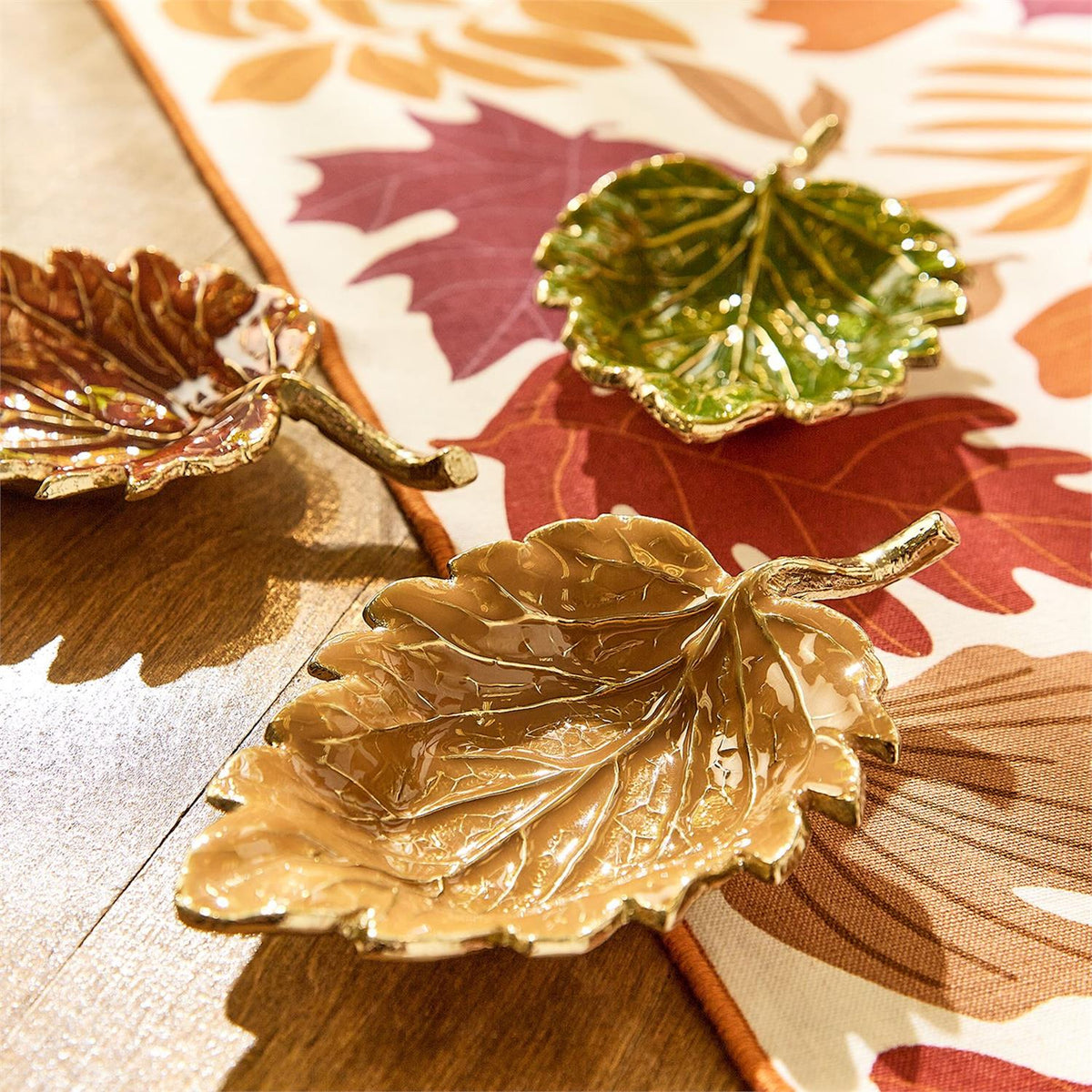 Autumn Enameled Leaf Tray