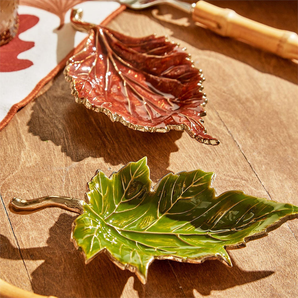 Autumn Enameled Leaf Tray