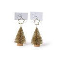 Gold Bottlebrush Christmas Tree Place Card Holders in Gift Box- Set of 8
