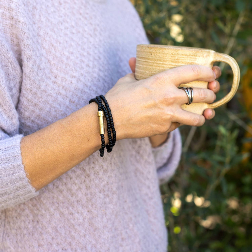 Black Seed Wrap Bracelet- -Wishbeads