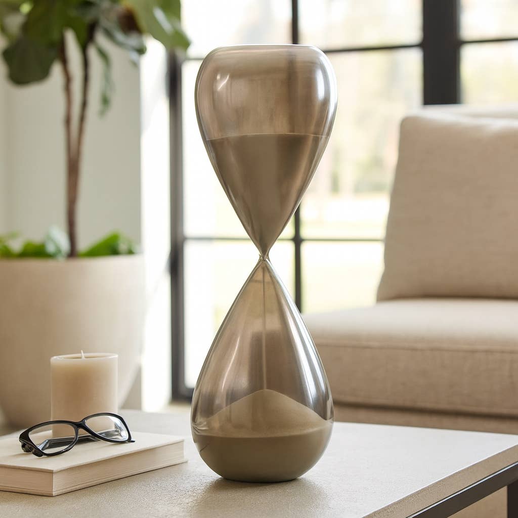 Large Teardrop Silhouette Hourglass - Grey, 20 in.