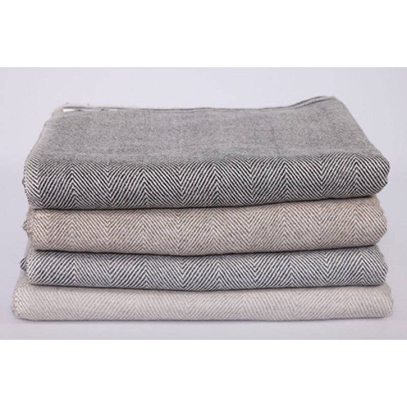 Herringbone Design Cashmere Blanket