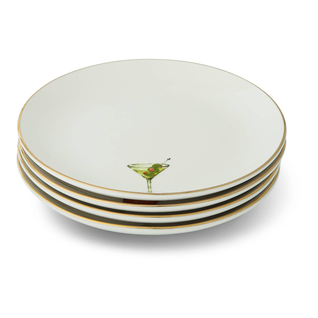 6" Gold Rim Plates - Classic Cocktails (assorted)