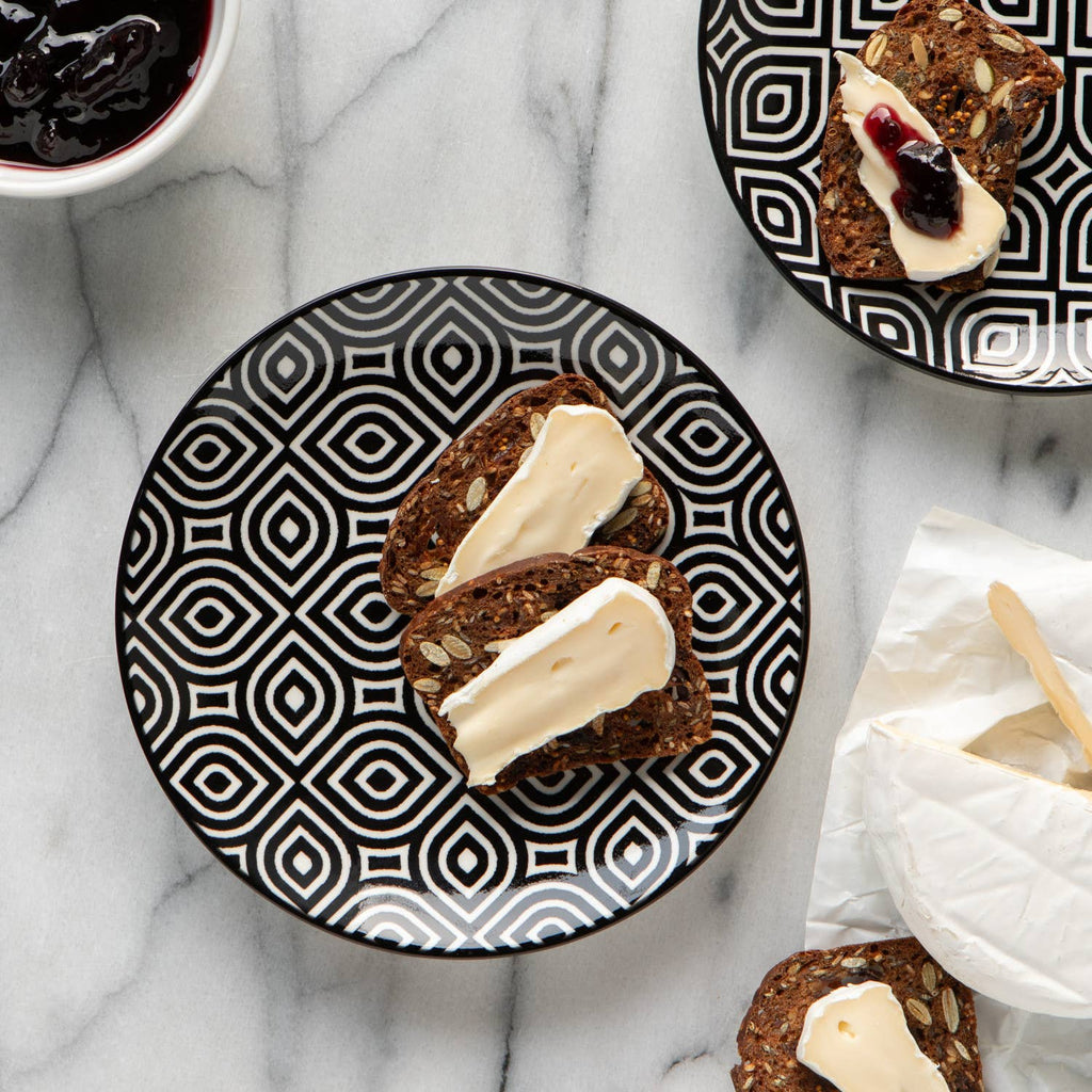 White Geo Appetizer Plate 6 inch