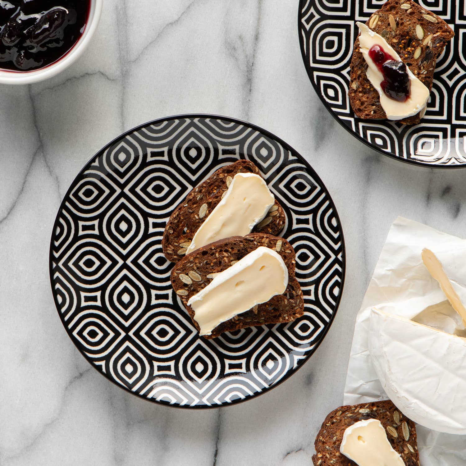 White Geo Appetizer Plate 6 inch