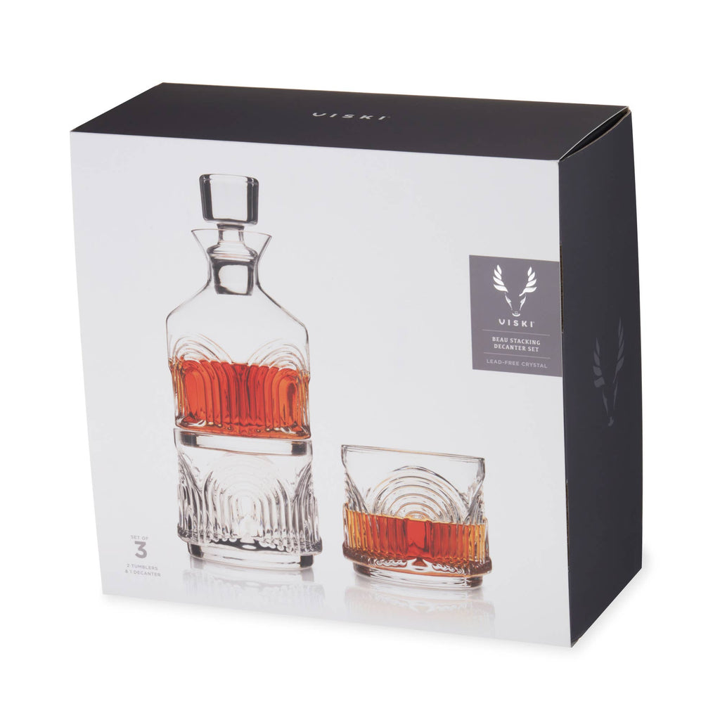Stacking Decanter and Glasses Set Deco Beau