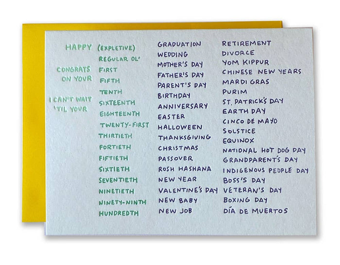 A Card for Every Occasion Card