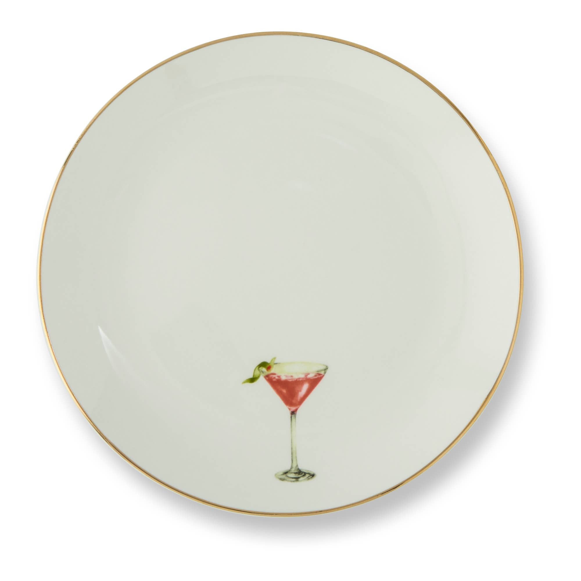 6" Gold Rim Plates - Classic Cocktails (assorted)