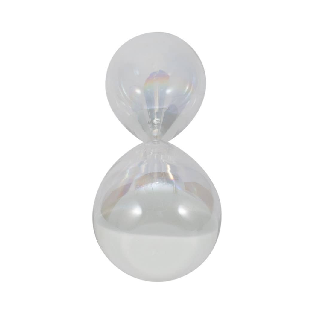 Glass Large Iridescent Teardrop Hourglass - Clear, 20 in.