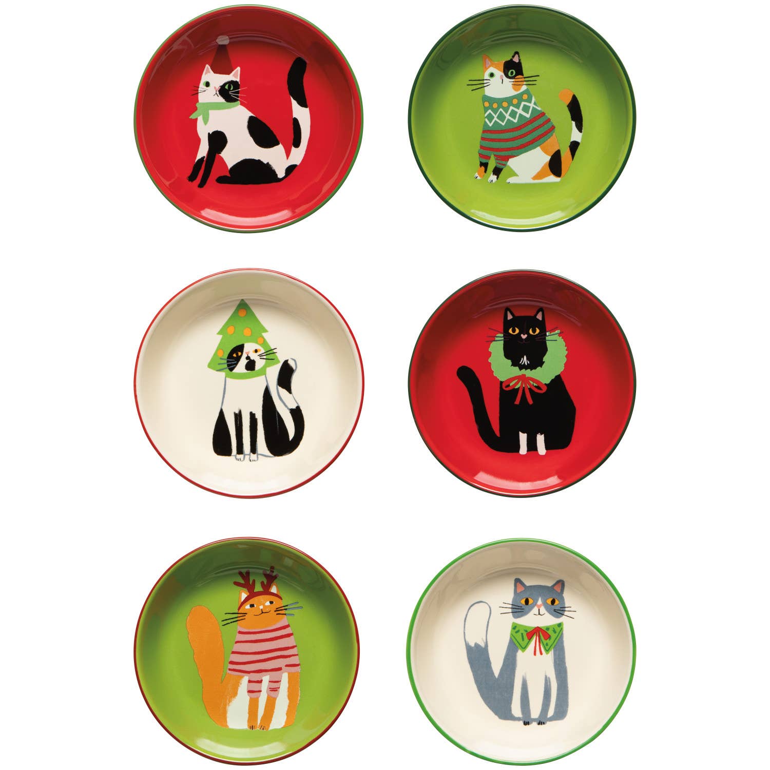 Danica Jubilee - Kitty Carol Christmas Pinch Bowls Set of 6