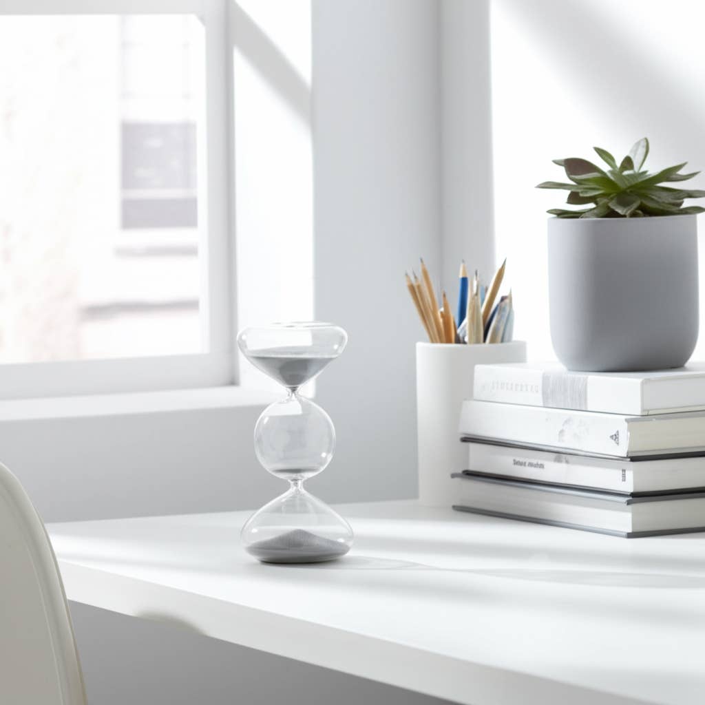 3 Bubble Sandtimer - White/Clear Glass Bubble 30-Minute, 8 in.