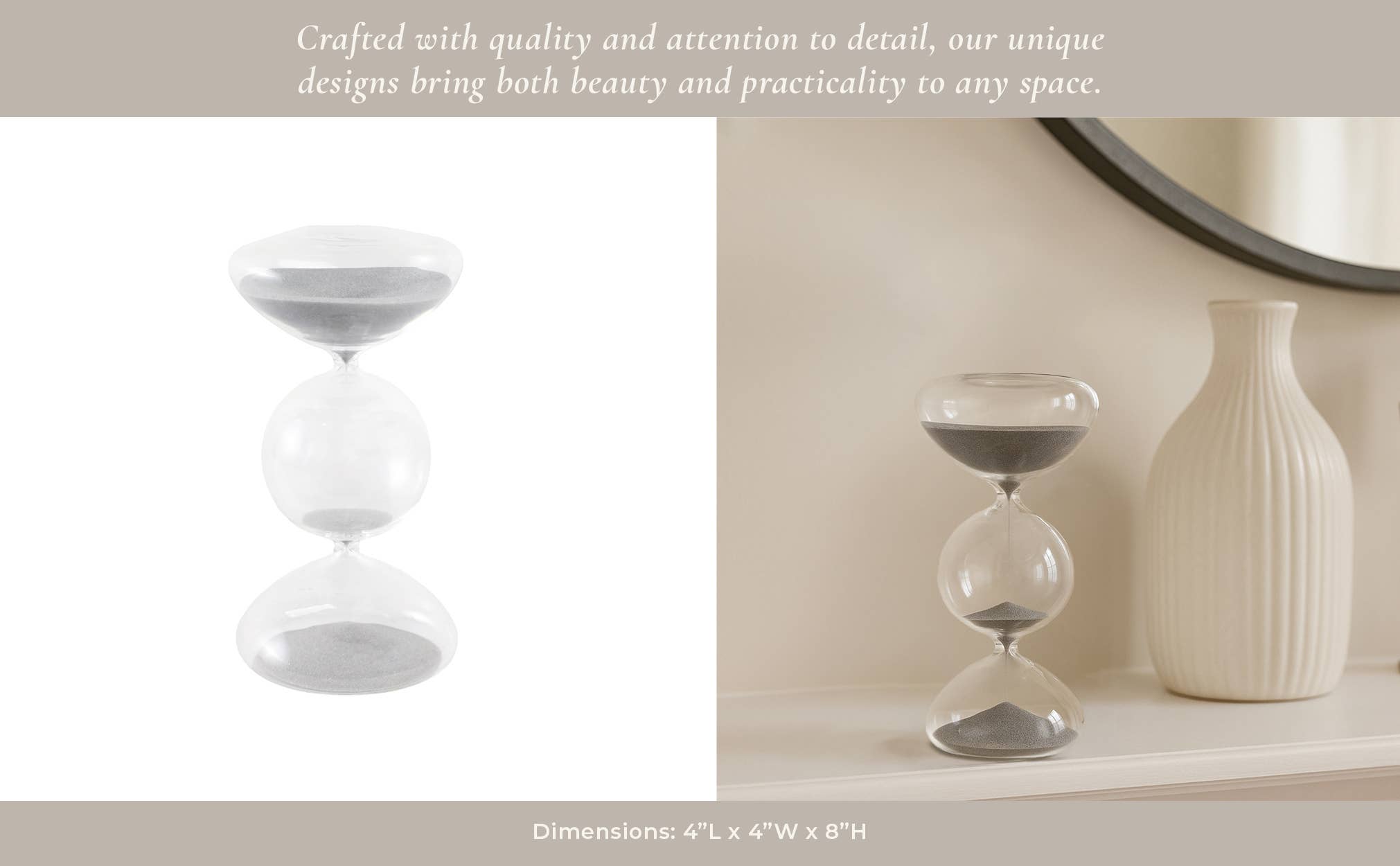 3 Bubble Sandtimer - White/Clear Glass Bubble 30-Minute, 8 in.